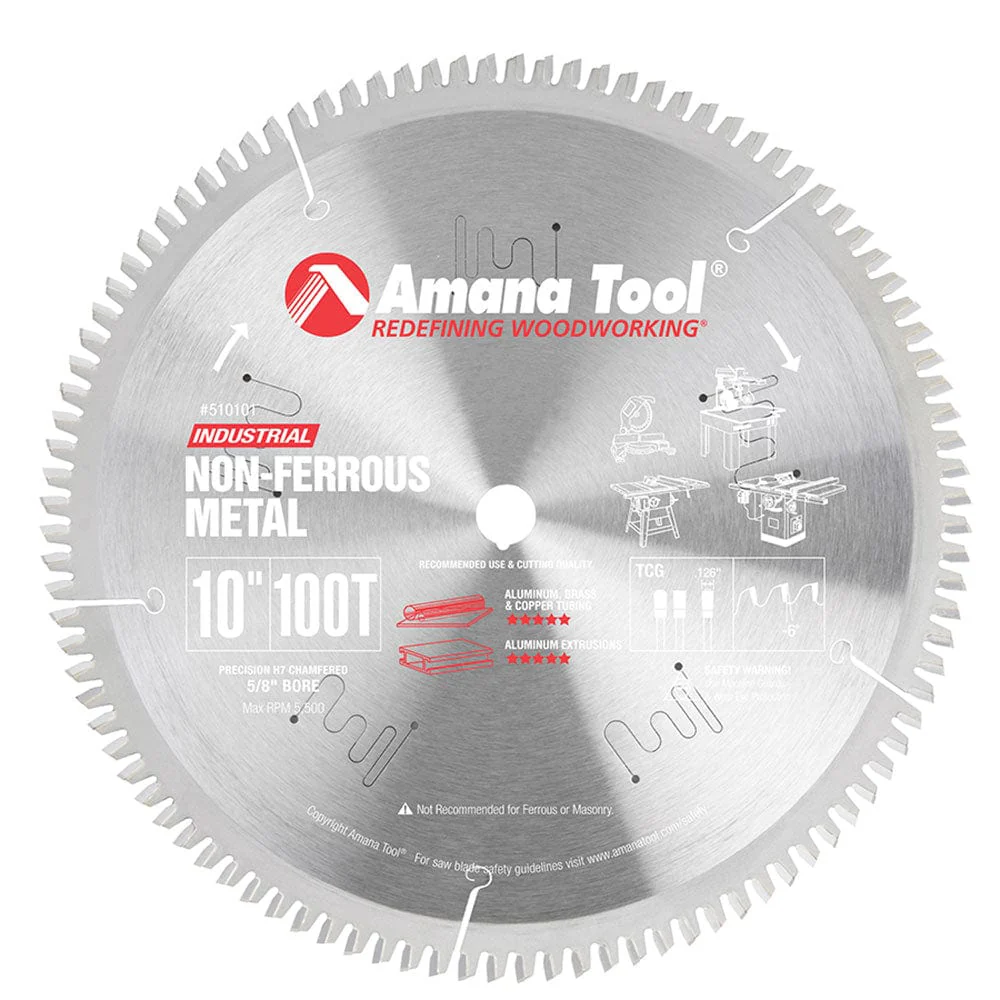 10" X 100T Non Ferrous Blade, 5/8" Bore, TCG - Image 2