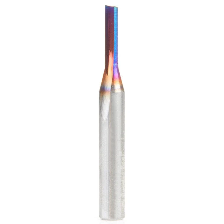 43500-K Single O Flute Plastic Cutting Router Bit 1/8"D  1/2"CH 1/4"SH 2"OL