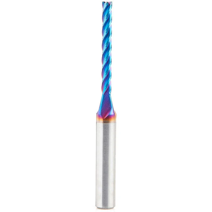 46292-K Spiral 2D/3D Carving 0.10 Deg Tapered Angle Flat Bottom Up-Cut 4 Flute Router Bit 1/8"D 1-1/32"CH 1/4"SH 2-1/2"O