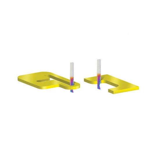 51504-K Spiral O Single Flute Plastic Cutting Down-Cut Mirror Finish CNC Router Bit 1/4"D 3/4"CH 1/4"SH 2"OL - Image 2