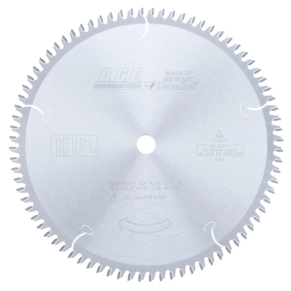 10"X80T Plastic Blade, 2 Degree 5/8" Bore, M-TCG - Image 2