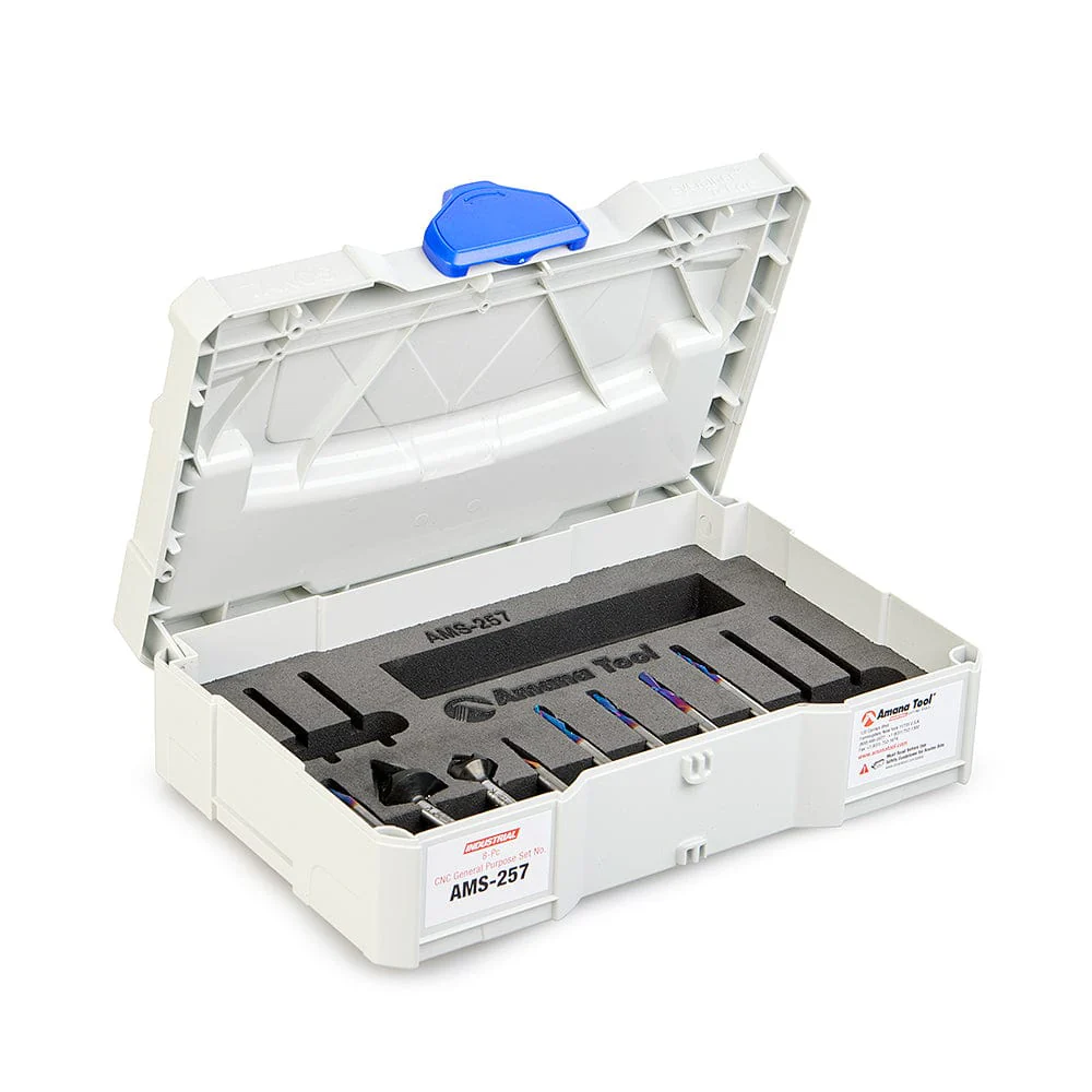 AMS-257 8-piece Spektra Industrial CNC General Purpose Router Bit Set 1/4" SH with Case - Image 4