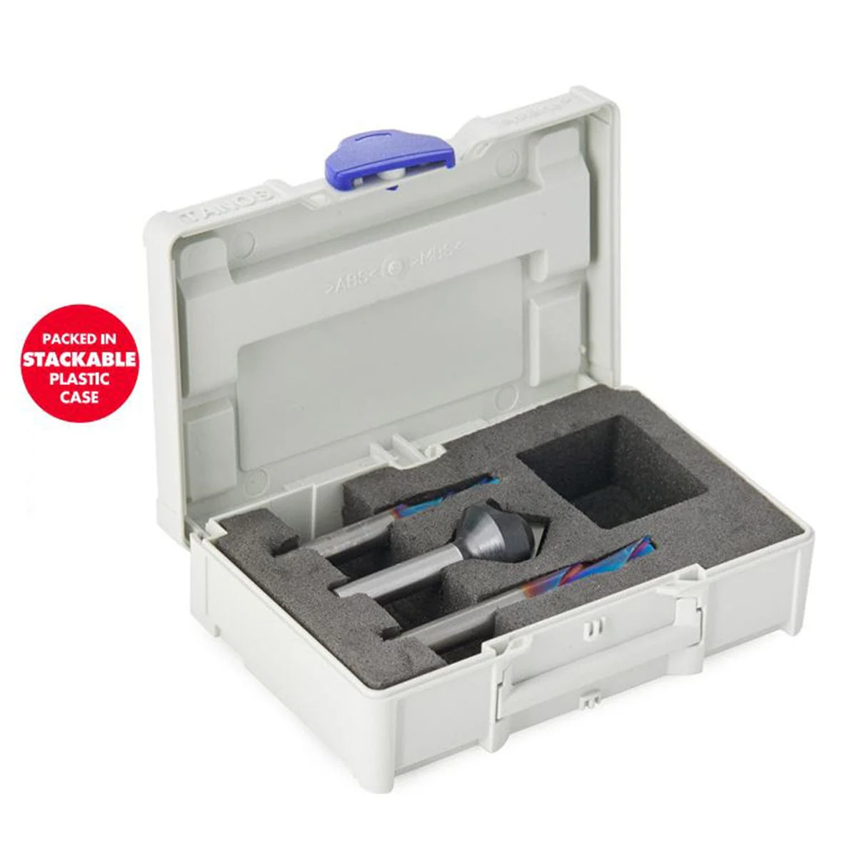 AMS-299-T 3-piece CNC Starter Spektra Bit Set 1/4" SH with 90 Degree V-Groove with Stackable Case - Image 3