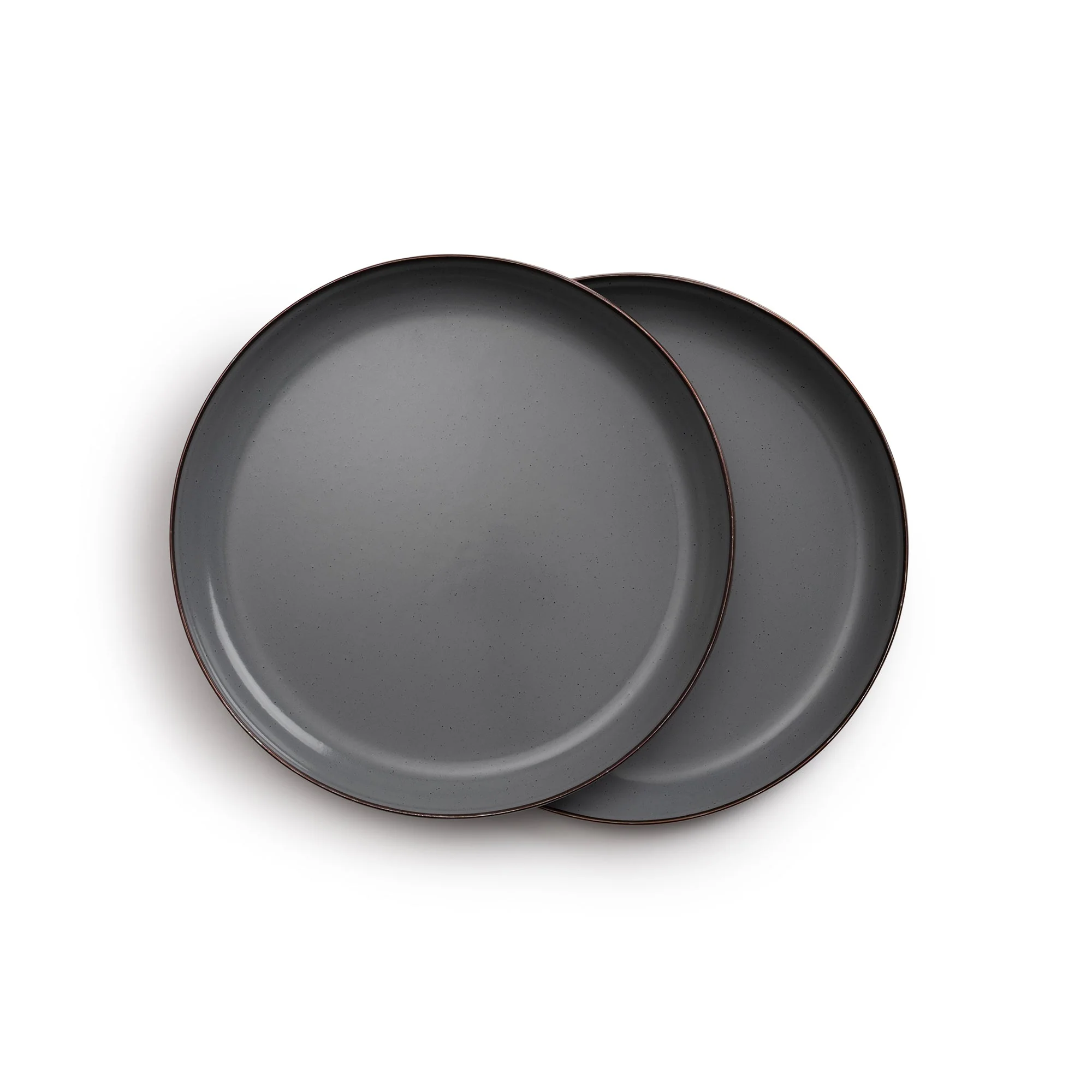 Enamel Deep Plate Set Slate Gray Indoor/Outdoor