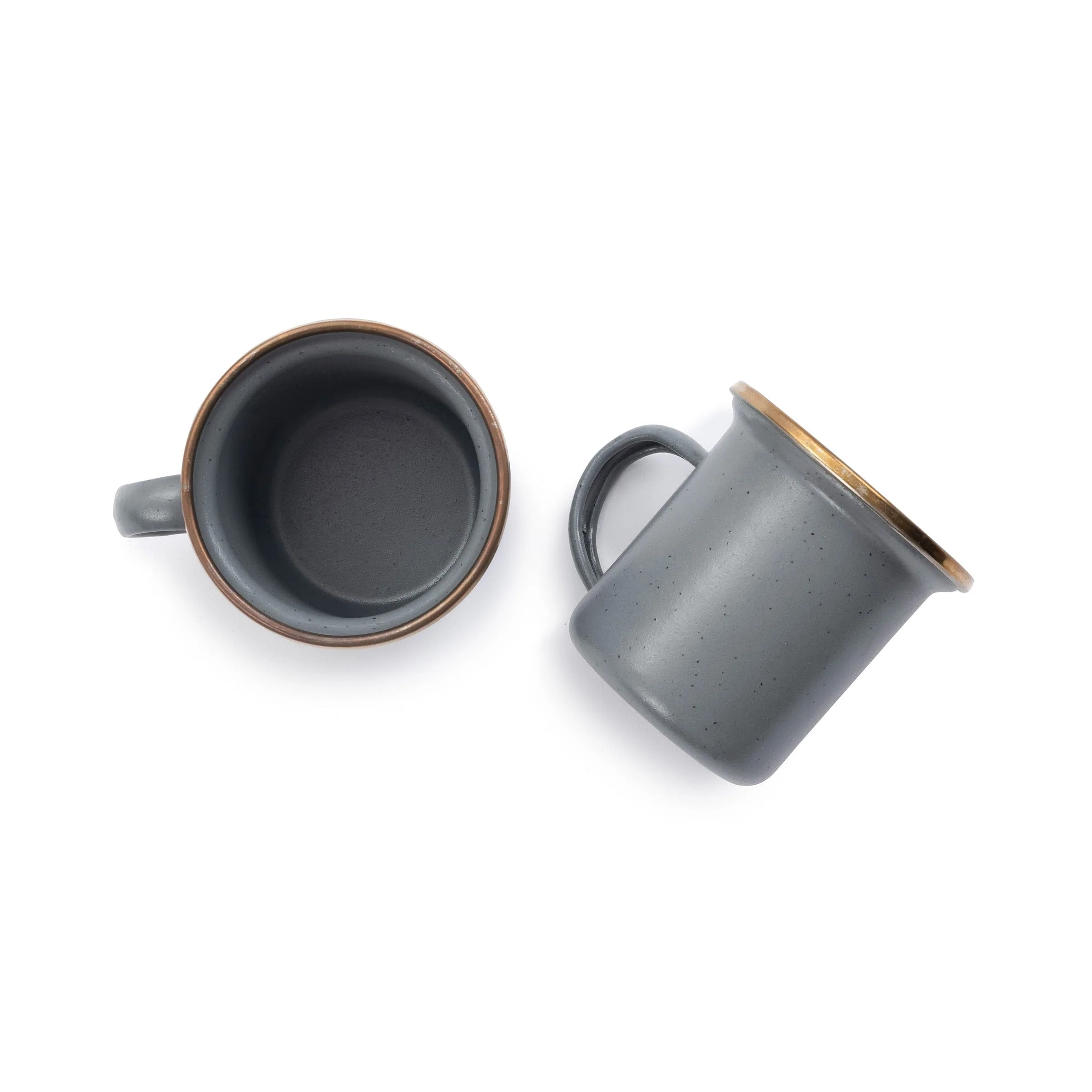 Enamel Espresso Cup Set Slate Gray Indoor/Outdoor - Image 2
