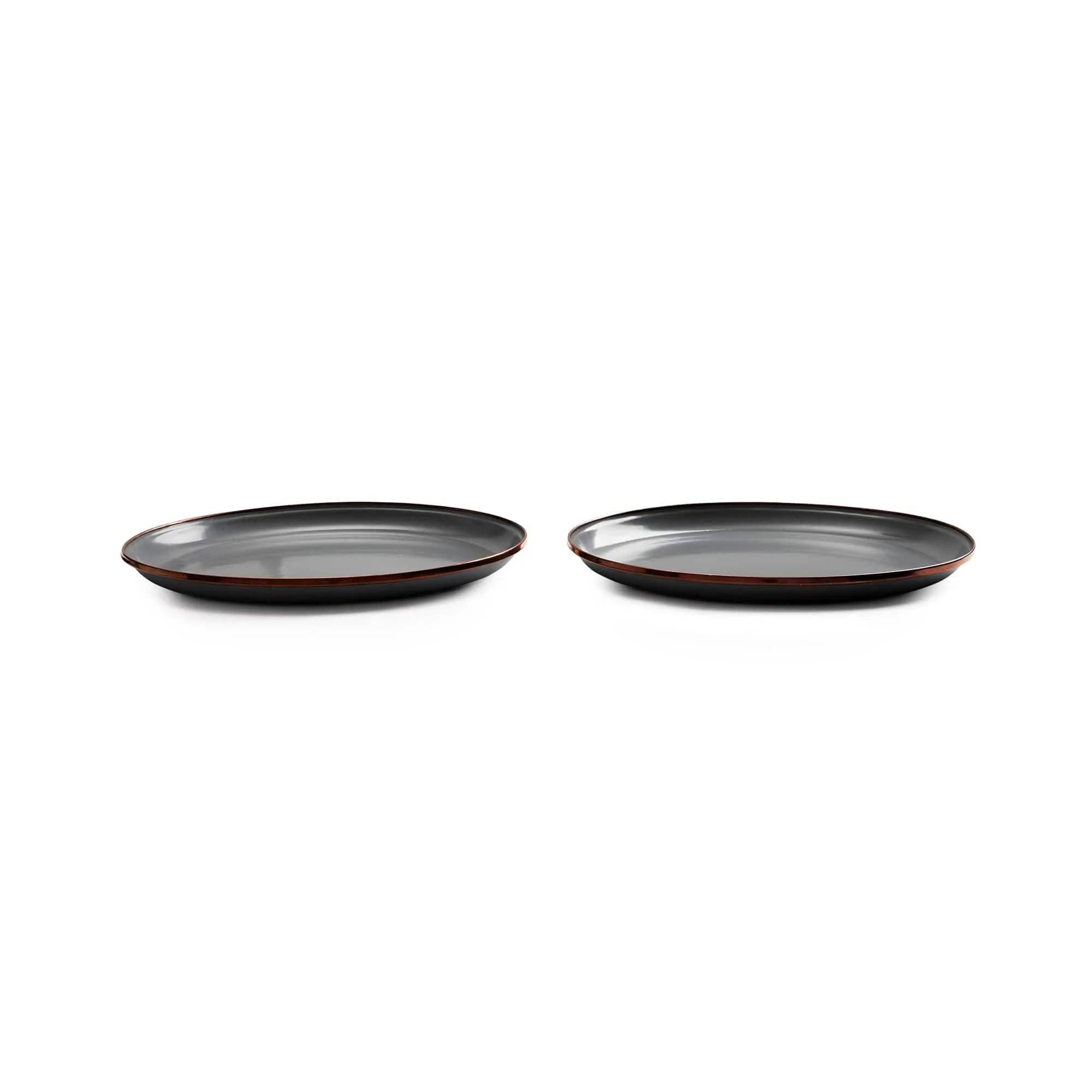 Enamel Salad Plate Set Slate Gray Indoor/Outdoor - Image 3
