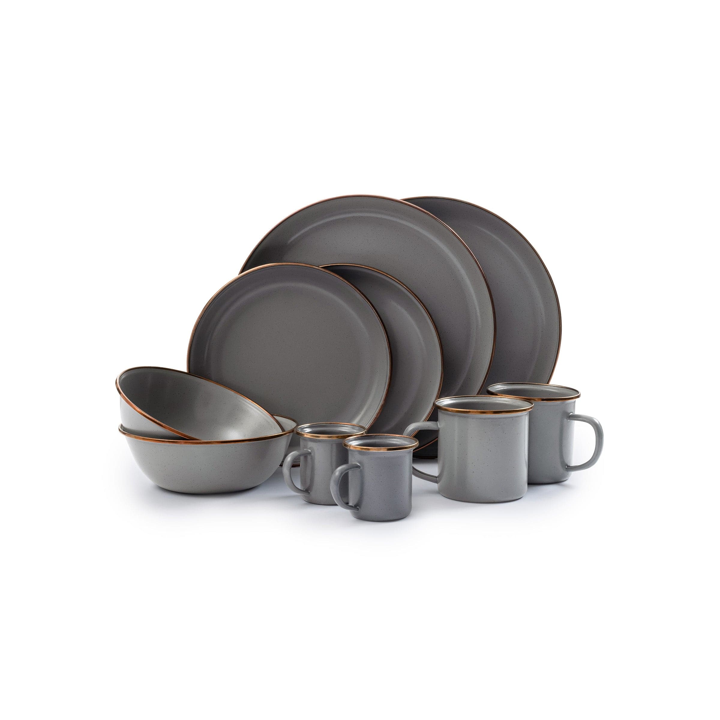 Enamel Salad Plate Set Slate Gray Indoor/Outdoor - Image 7