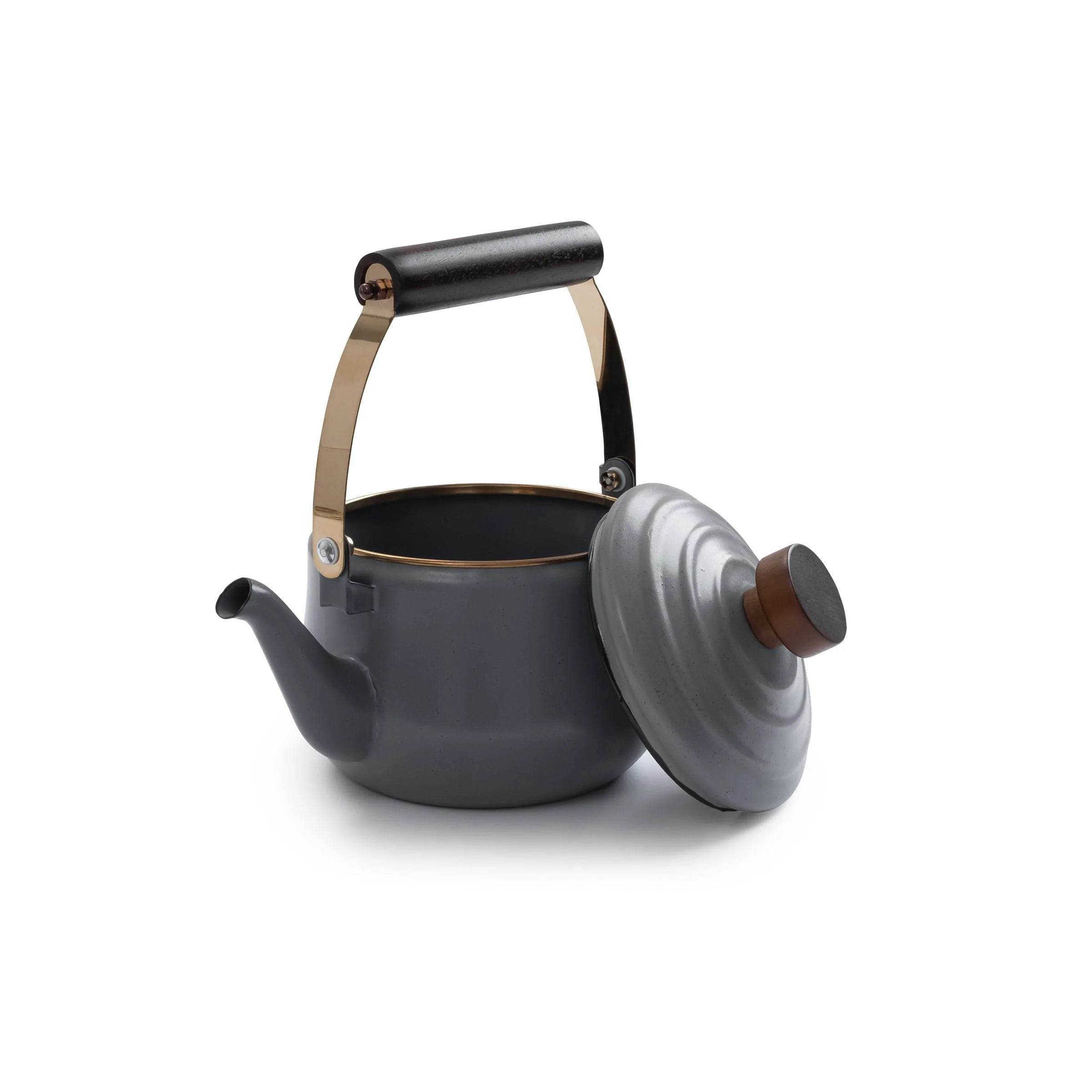 Enamel Teapot Slate Gray Indoor/Outdoor - Image 2