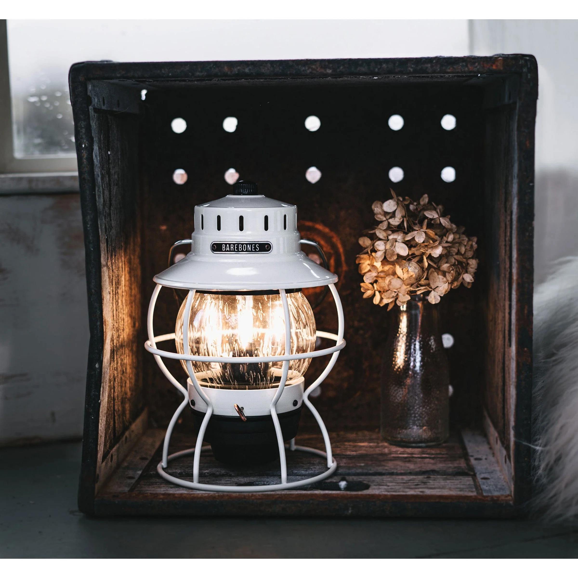 Railroad Lantern Vintage White - Image 7