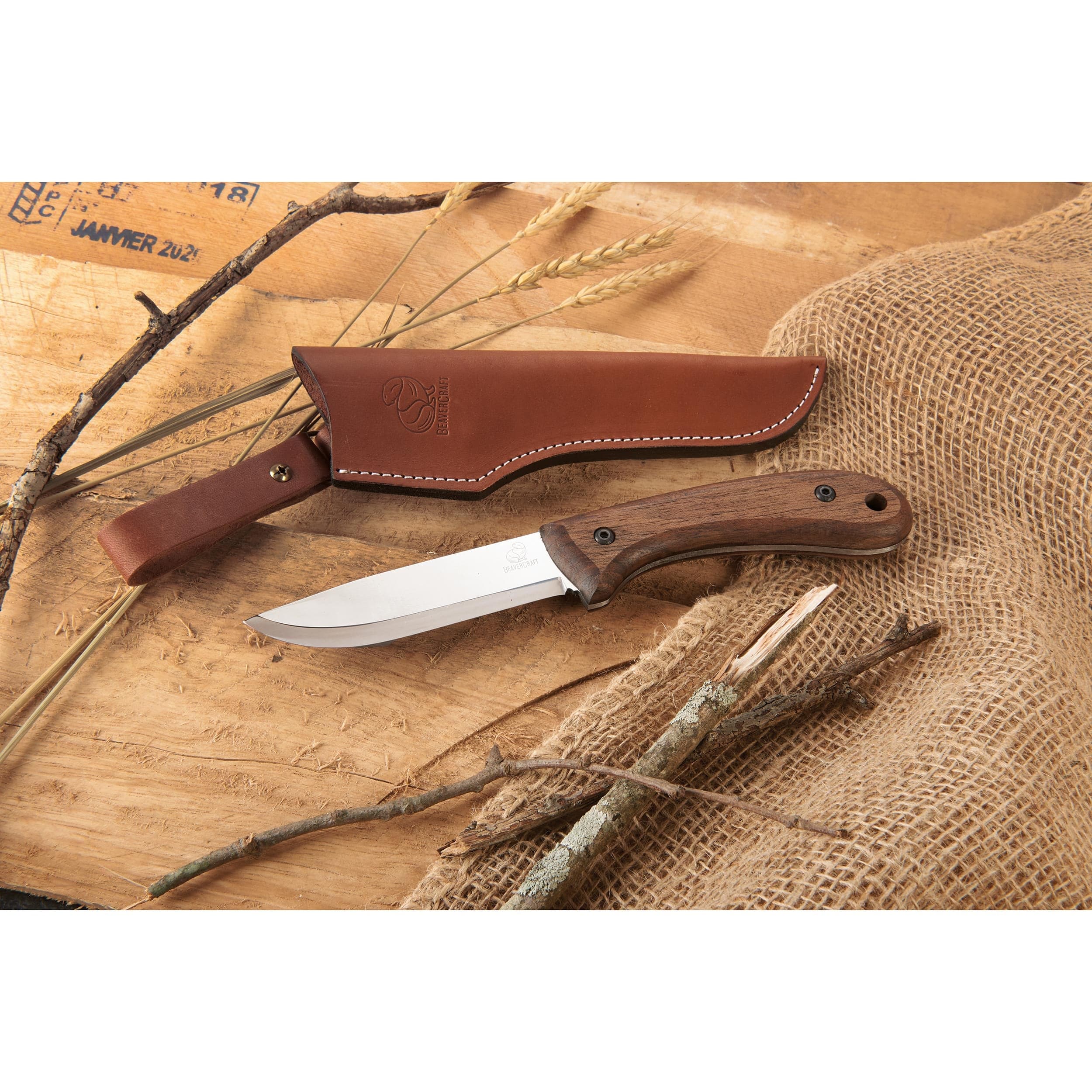 Glacier Fixed Blade Bushcraft Knife for Hunting and Fishing - 9-7/16" - Unfinished Kit - Image 4