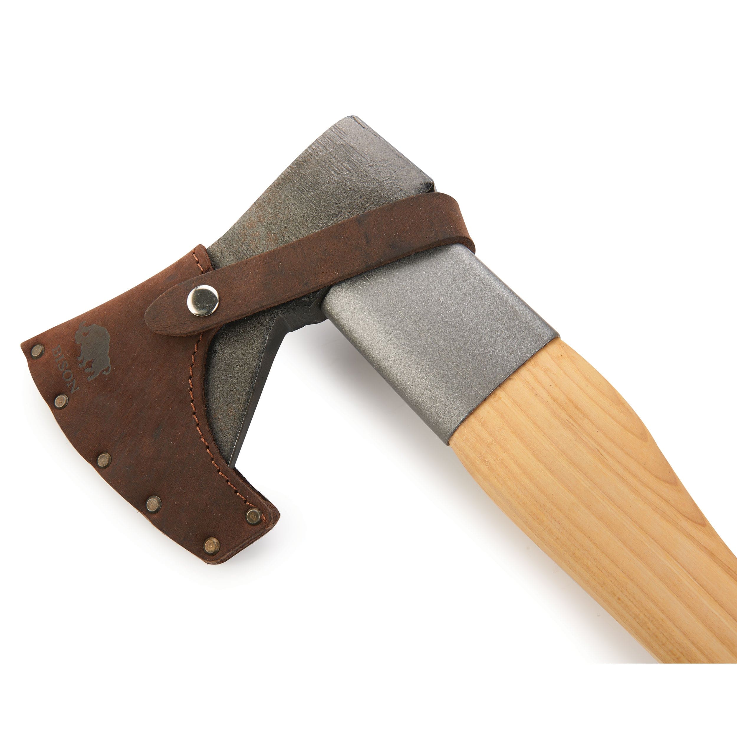 German Rhine Camping and Wilderness Axe with Leather Sheath - 27.5" Handle - Image 3