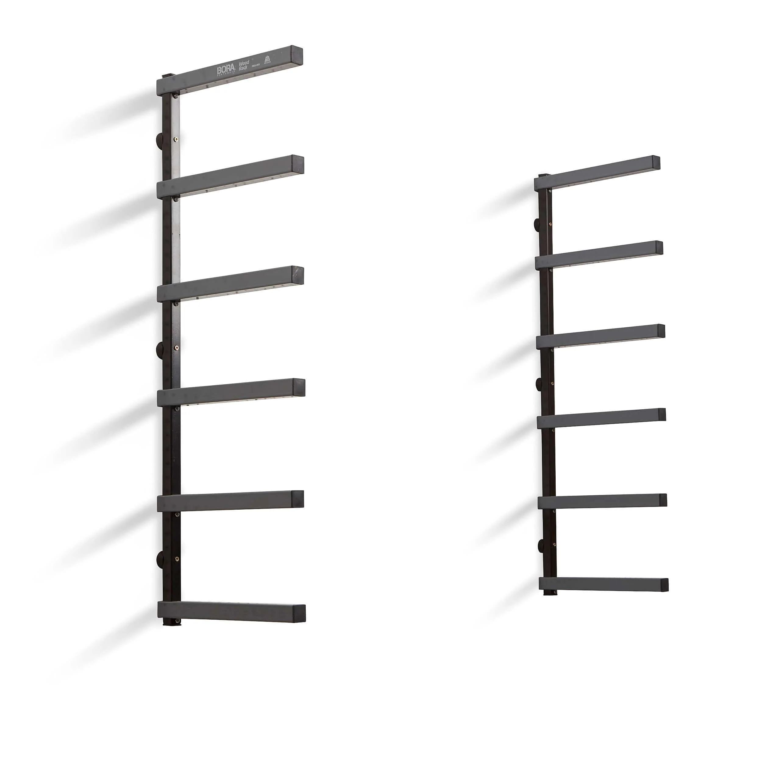 6-Level Lumber Storage Rack - Black & Gray