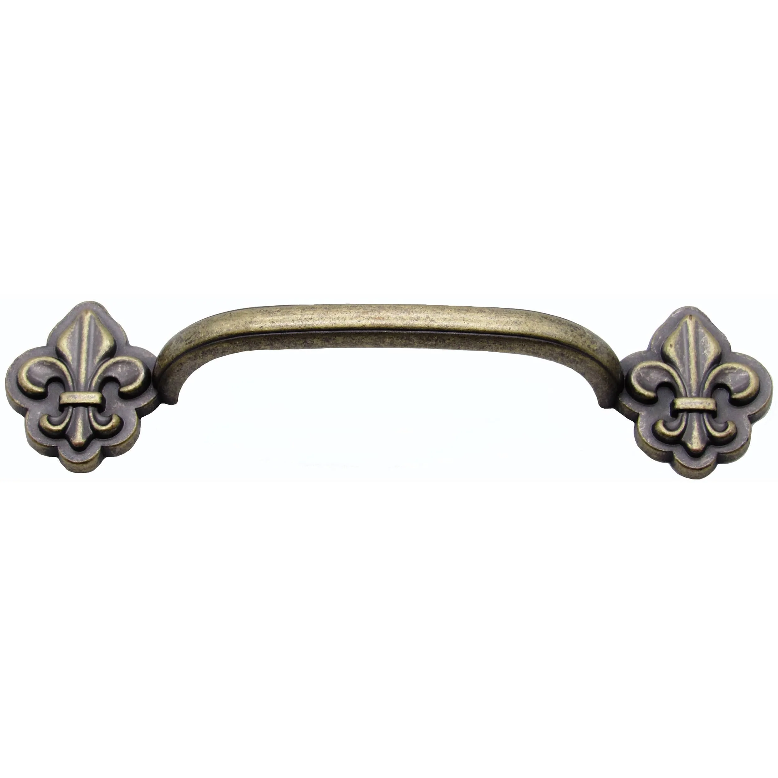 Fleur De Lis Arch Pull 3-3/4" Center Brass Oxide