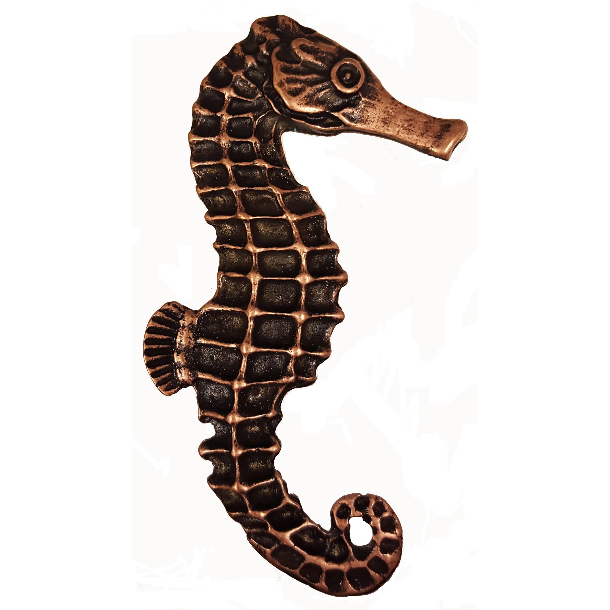 Large Seahorse Knob, Right, Antique Copper, Model 234AC