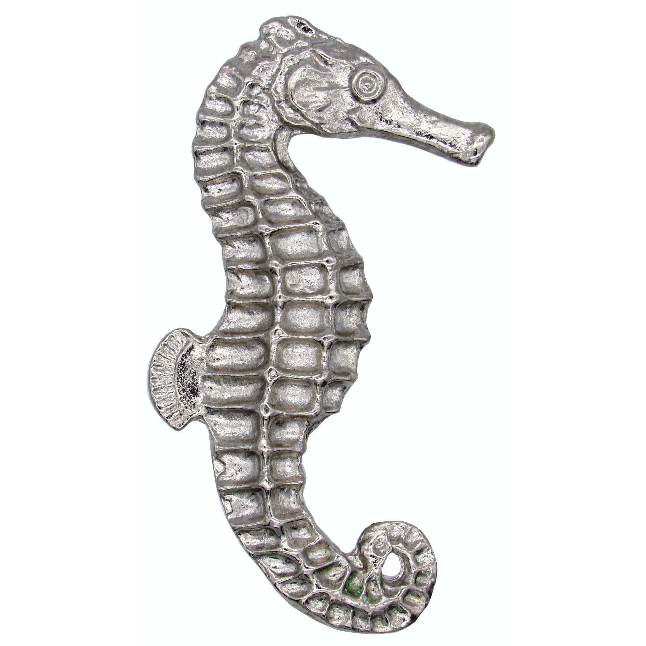 Large Seahorse Knob, Right, Nickel, Model 234N
