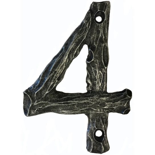 LHN4-P Log House Number 4, Pewter, 1 piece