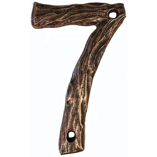 LHN7-AC Log House Number 7, Antique Copper, 1 piece