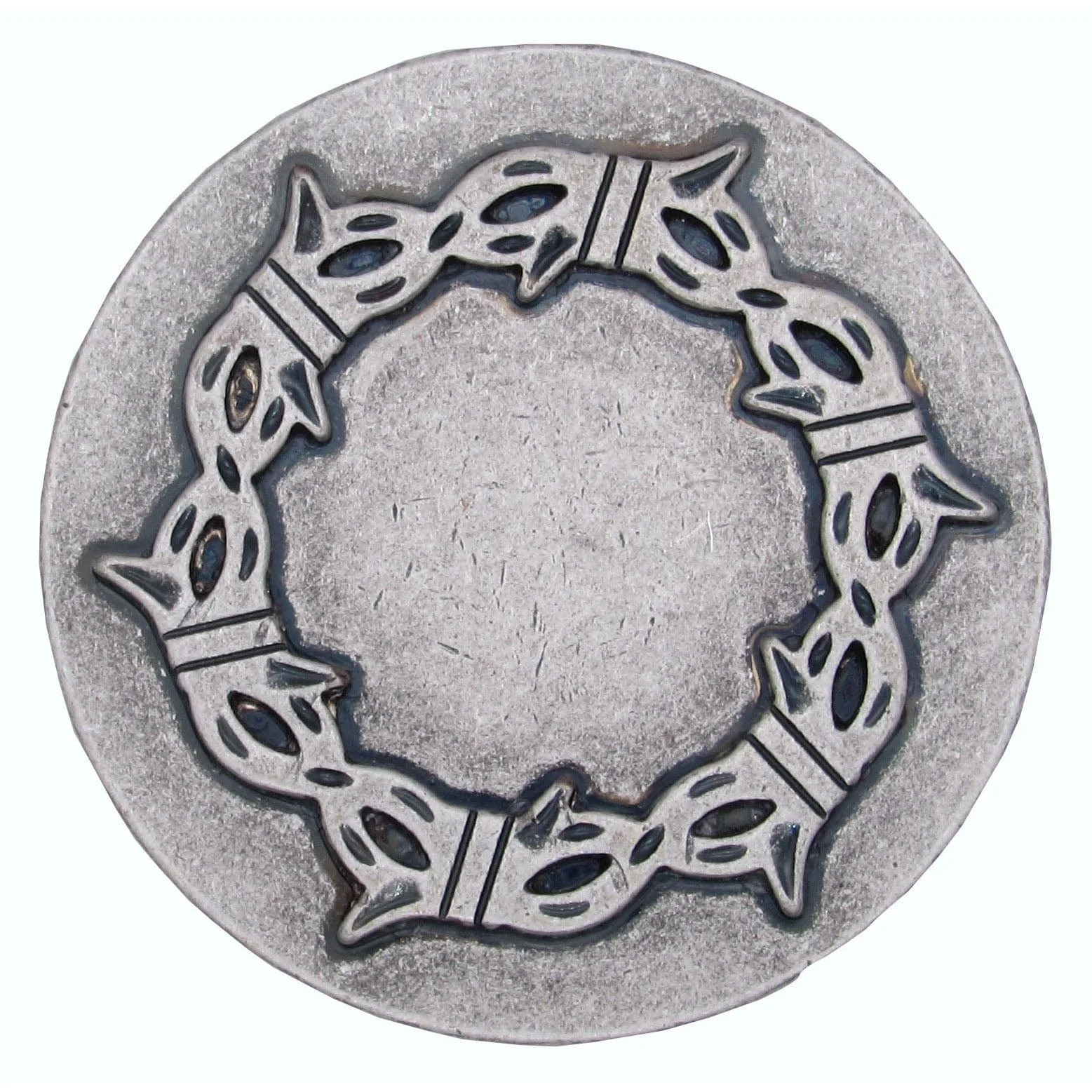 Round Knob with Barbed Wire, Old Silver