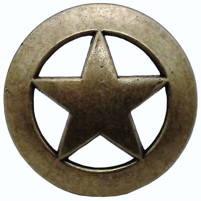 Sheriff Star Knob, Brass Oxide