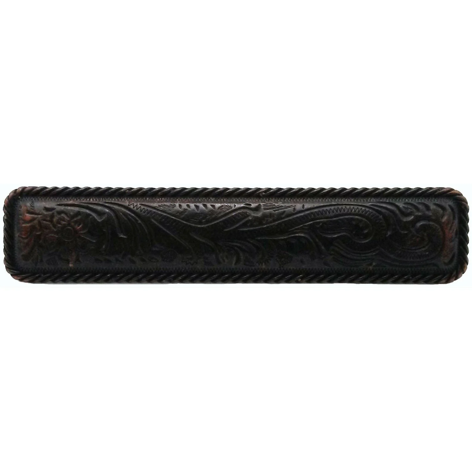 Small Engraved Flower Pull, Oil Rubbed Bronze