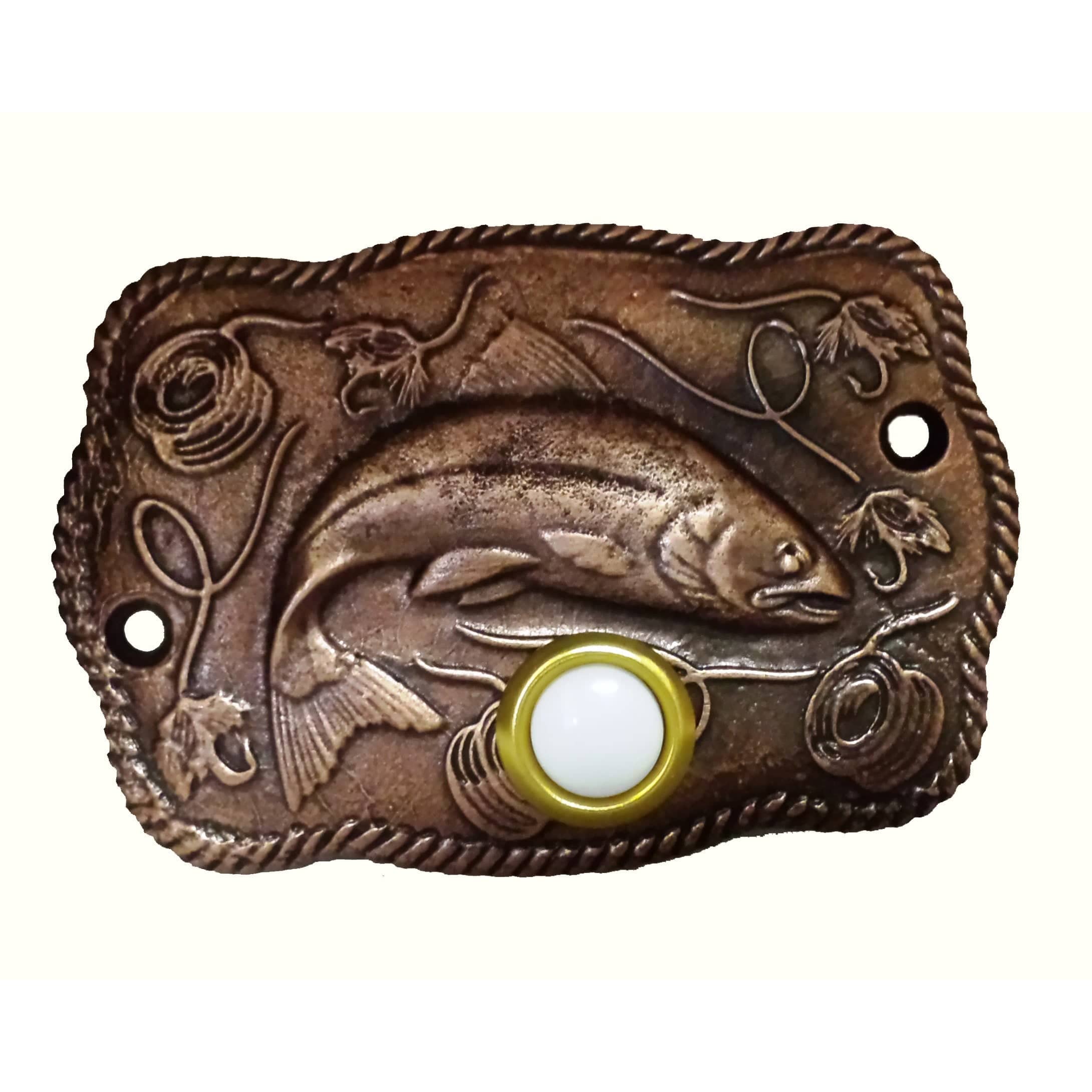 Trout Scene Door Bell, Antique Copper, Model 914AC