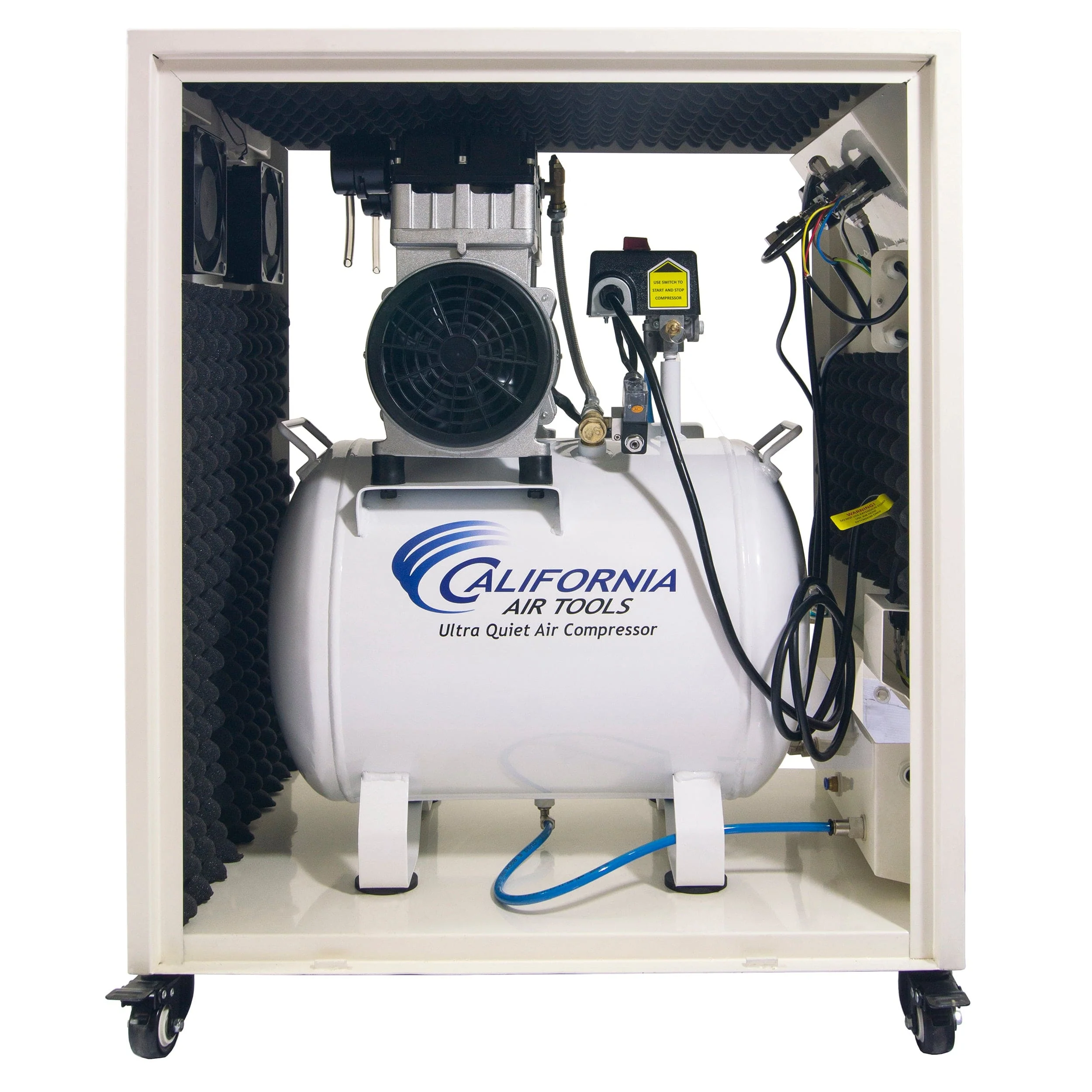 2HP 10 Gallon Oil-Free Steel Tank Air Compressor in Soundproof Cabinet