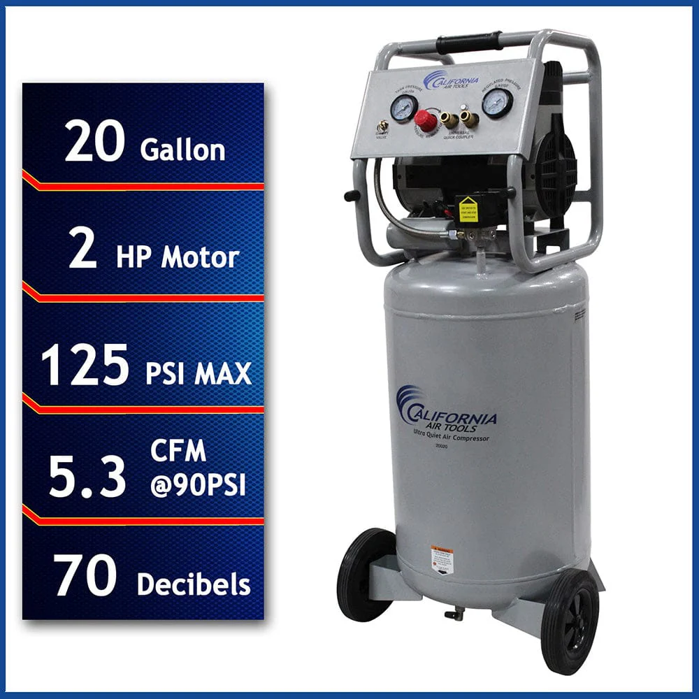 2HP 20 Gallon Oil-Free Steel Tank Air Compressor - Image 7