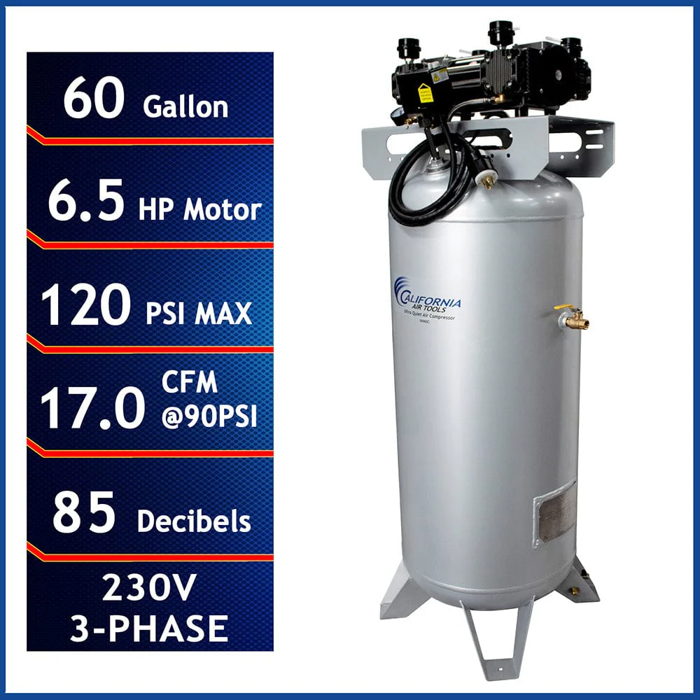 60065C 60 Gallon Air Compressor- 6.5 HP - 3 PH - Image 7