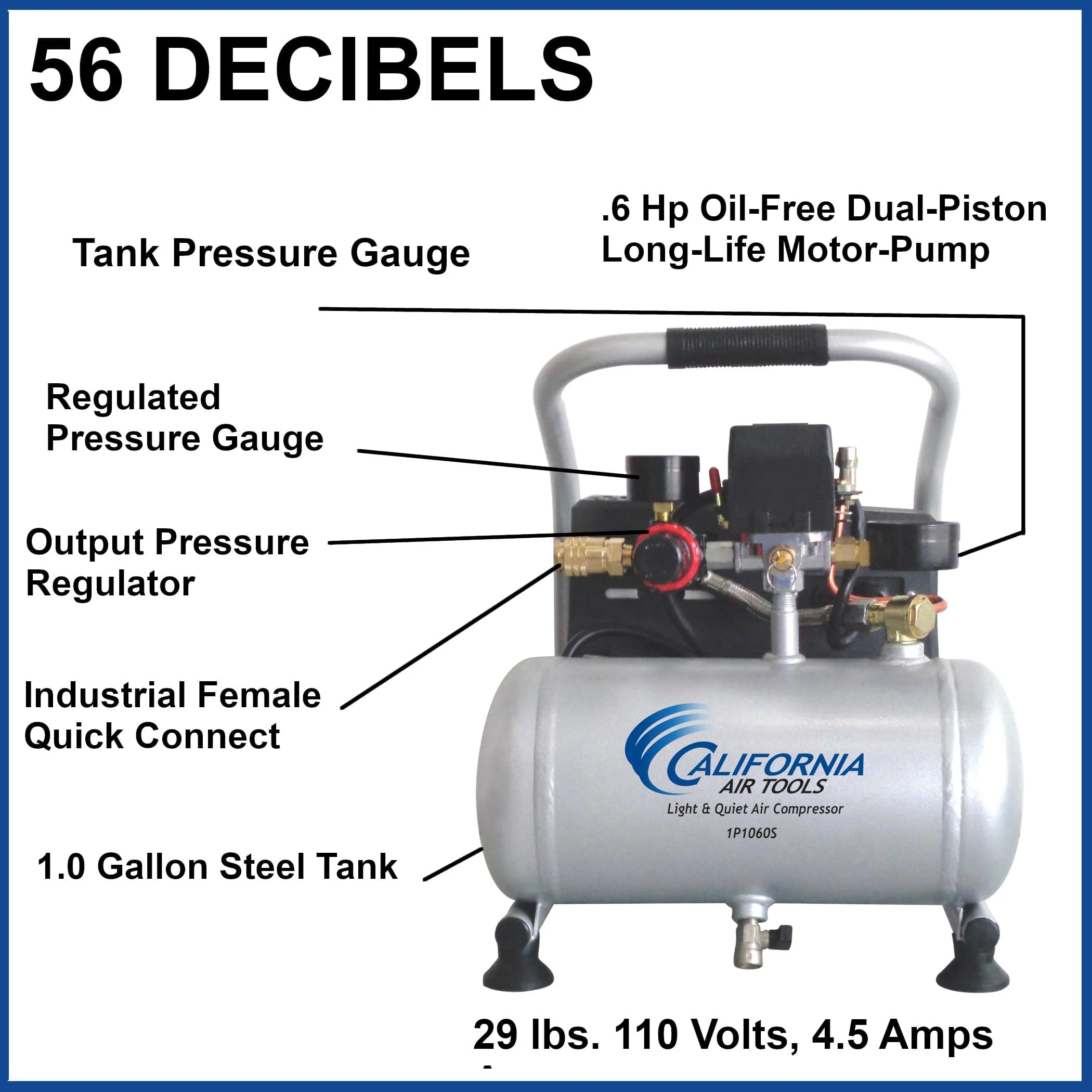 Portable Steel Tank Air Compressor 0.6 HP 1 Gallon - Image 5