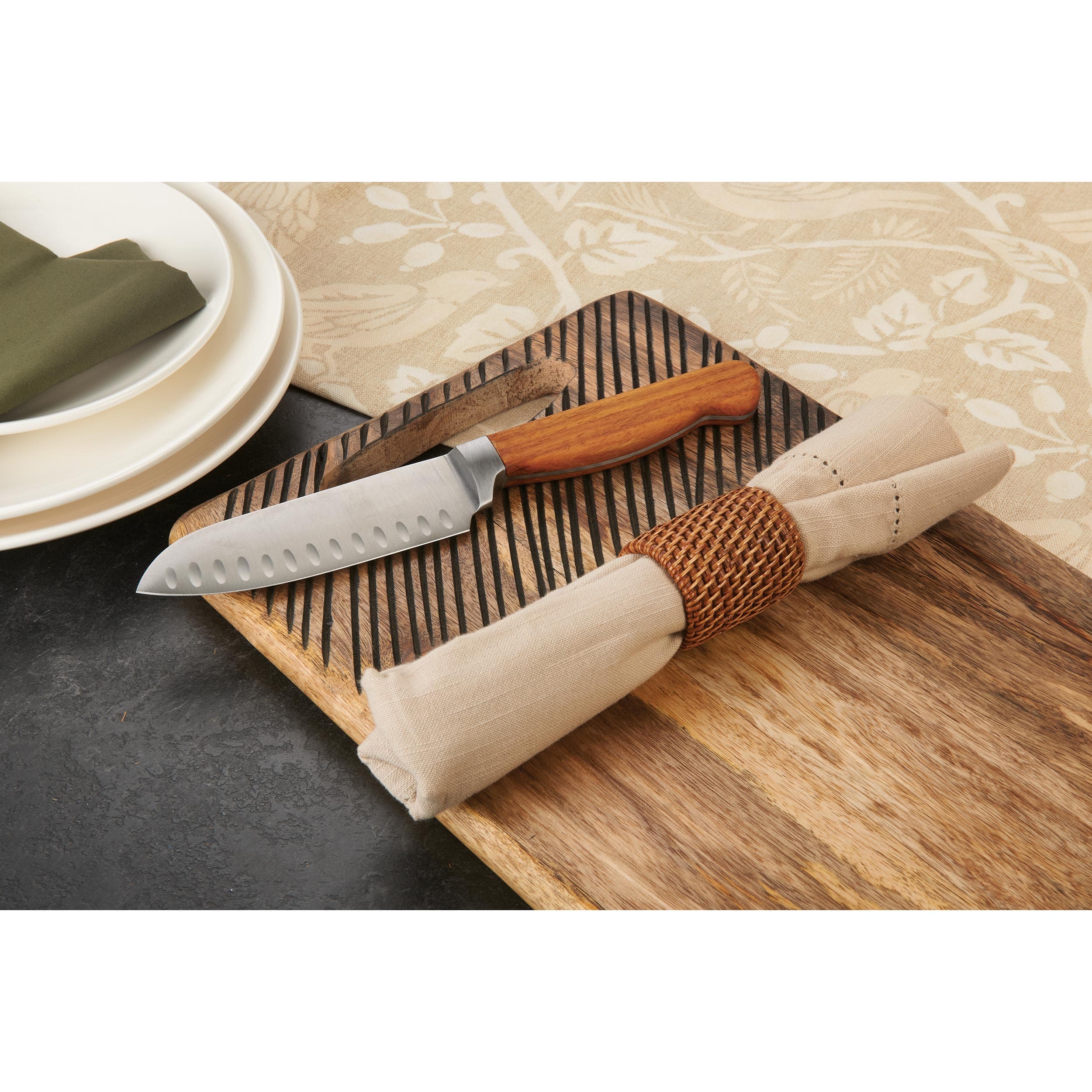 Santoku Knife for Mincing Slicing and Dicing Vegetables - 10-3/4" - 4116 Stainless Steel - Unfinished Kit - Image 3