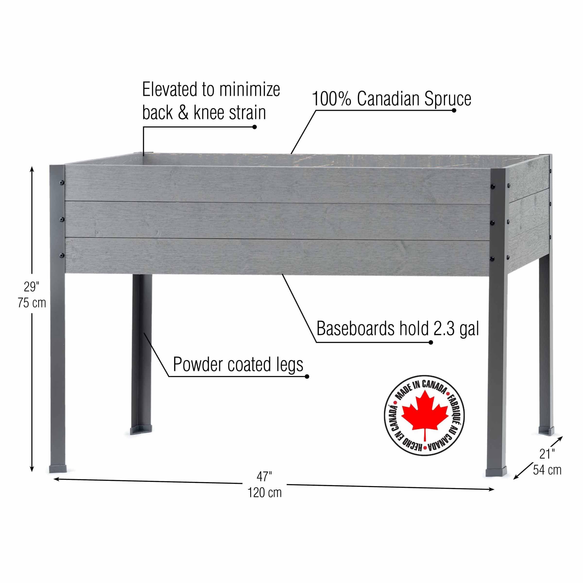 Elevated Planter 21" X 47" X 30"H Gray - Image 4