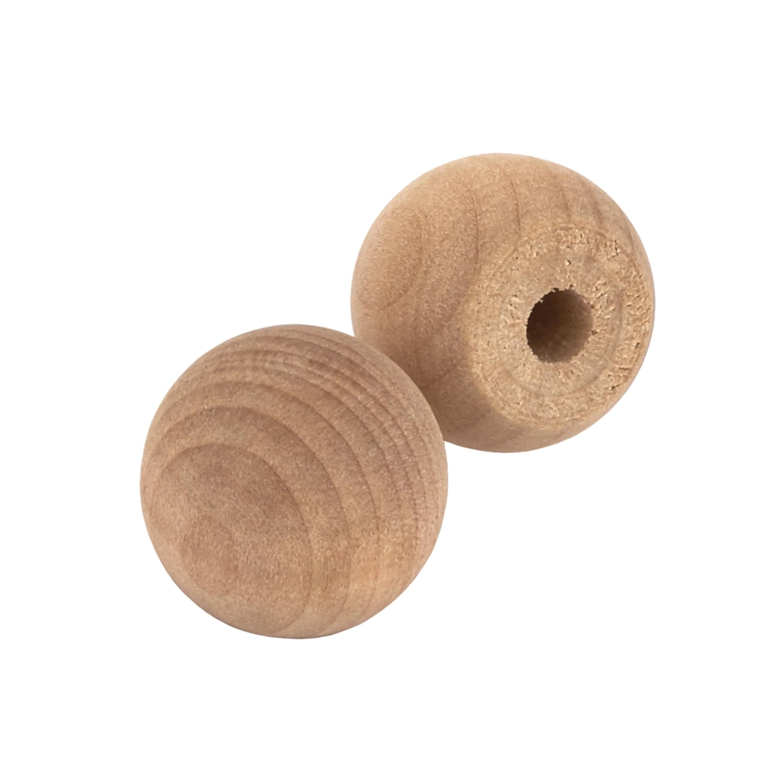 Hardwood Ball Knob w/Screws - 3/4" Diameter - 1/2" Flat - 4 Piece