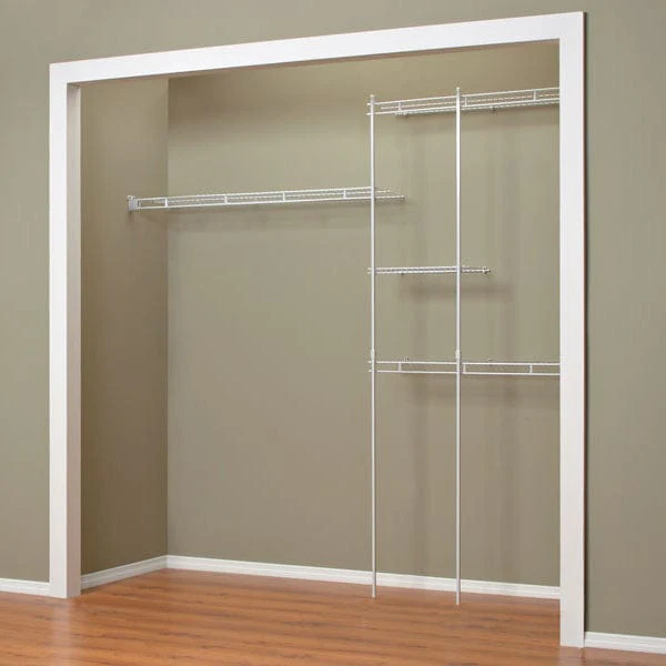 Closet Organizer Kit 5' - 8' W Fixed Mount, White - Image 3