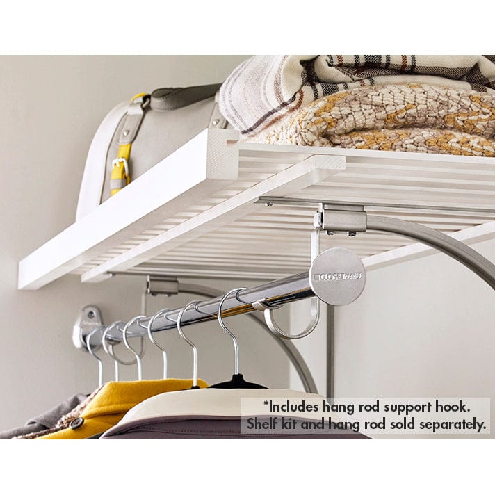 Premium Wood Shelf Hang Rod Support, Satin Nickel - Image 2