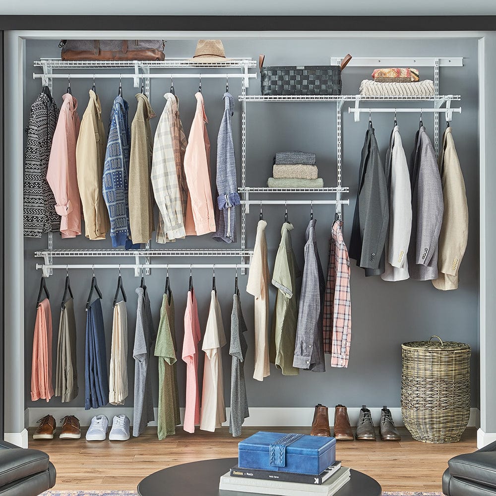 ShelfTrack Adjustable 4-Shelf Closet Organizer 5' - 8' W, White - Image 2