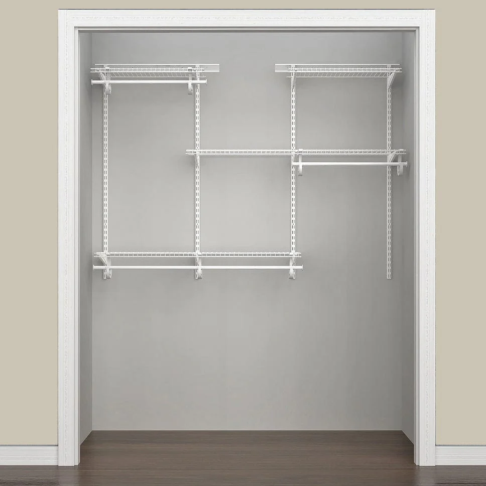 ShelfTrack Adjustable Closet Organizer 4' - 6' W, White - Image 2