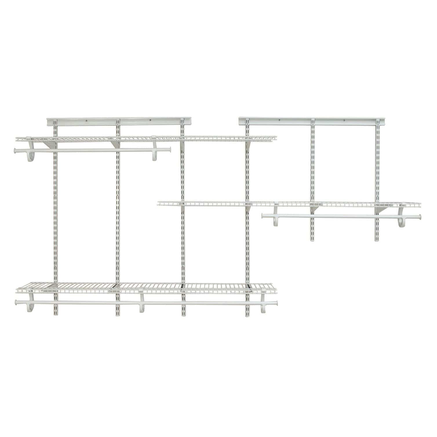 ShelfTrack Adjustable Closet Organizer 5' - 8' W, White