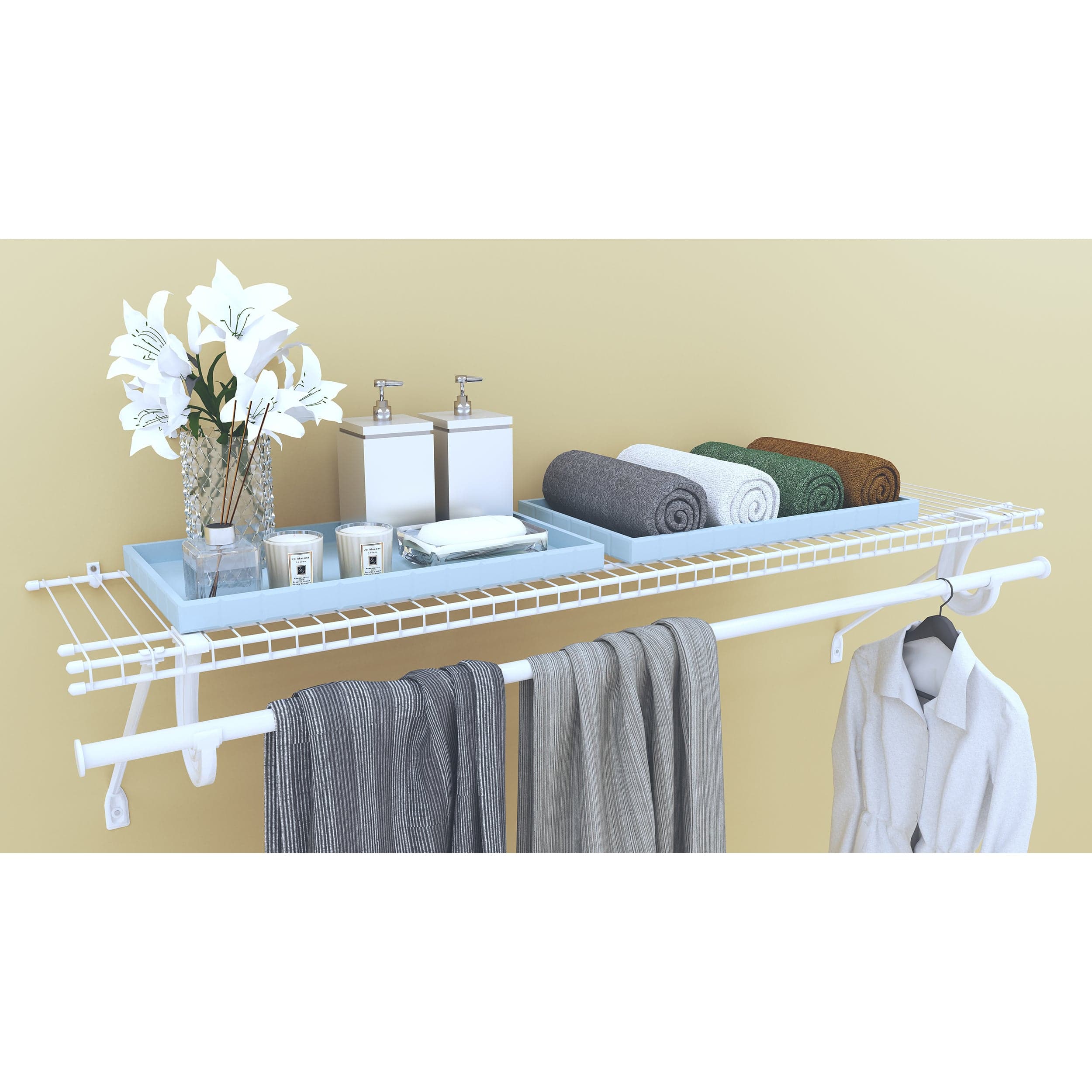 SuperSlide Ventilated Shelf Kit with Hang Rod 48" W x 12" D, White - Image 3