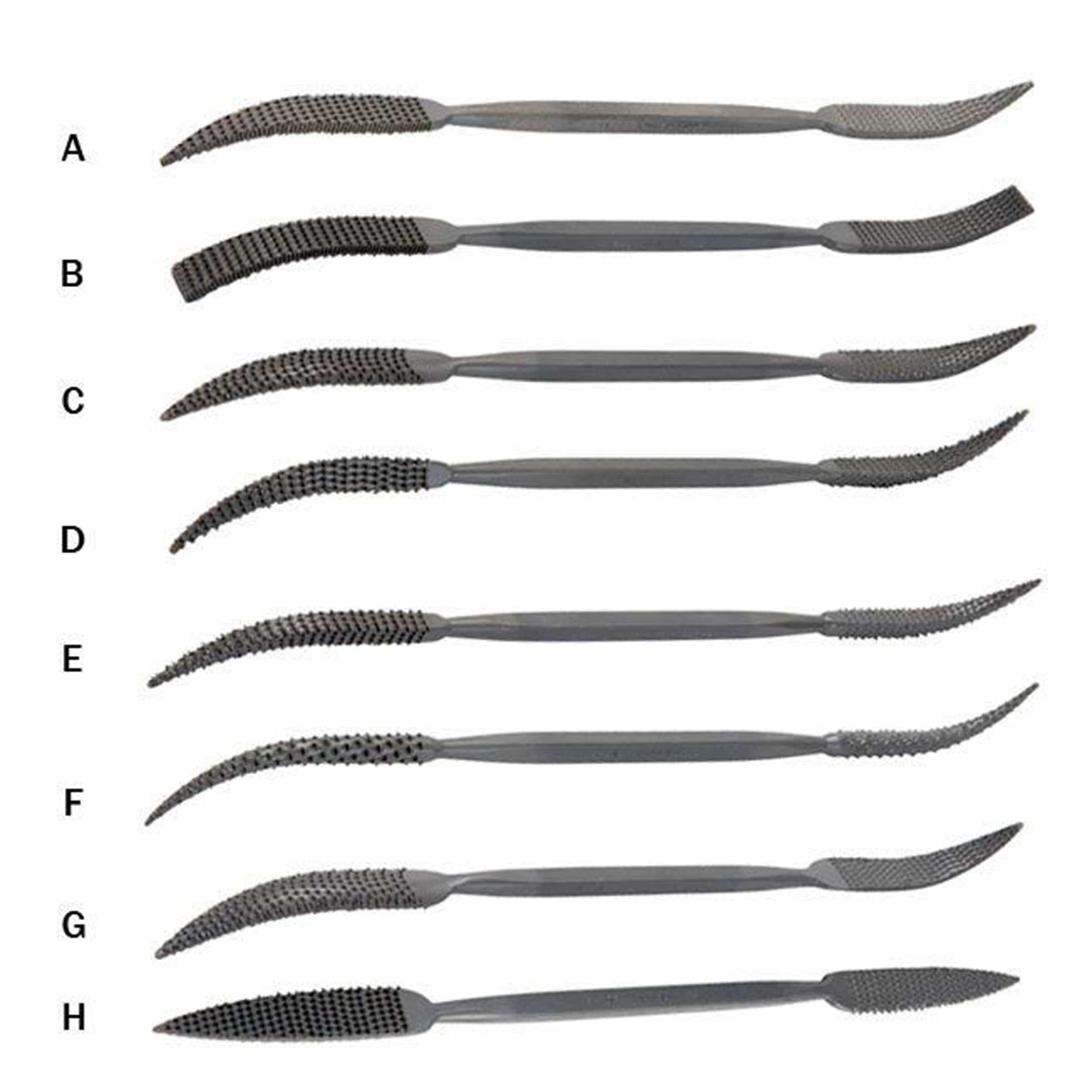 Riffler Rasps, Set of 8 (A-H)