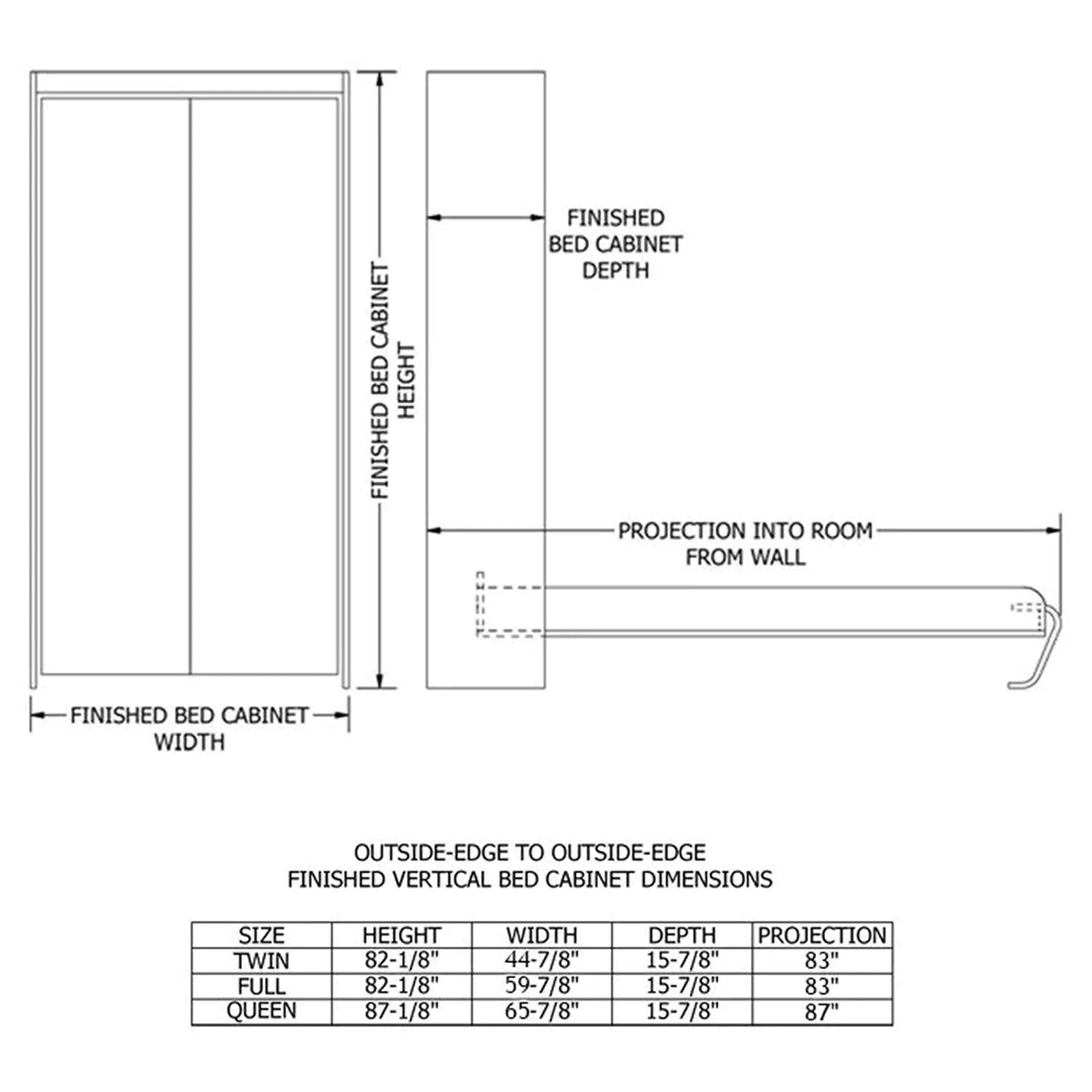 Adjustable Murphy Bed Hardware Kit - Image 44