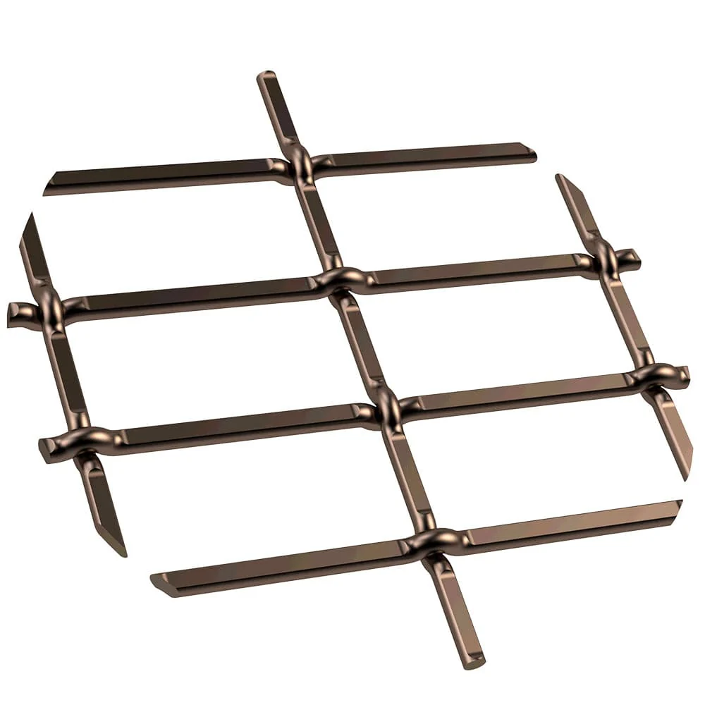 1" Flat Straight Weave Decorative Grille - Antique Brass, 18" W x 48" L Sheet