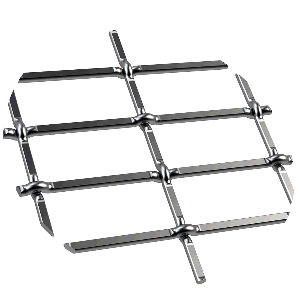 1" Flat Straight Weave Decorative Grille - Satin Nickel, 36" W x 48" L Sheet