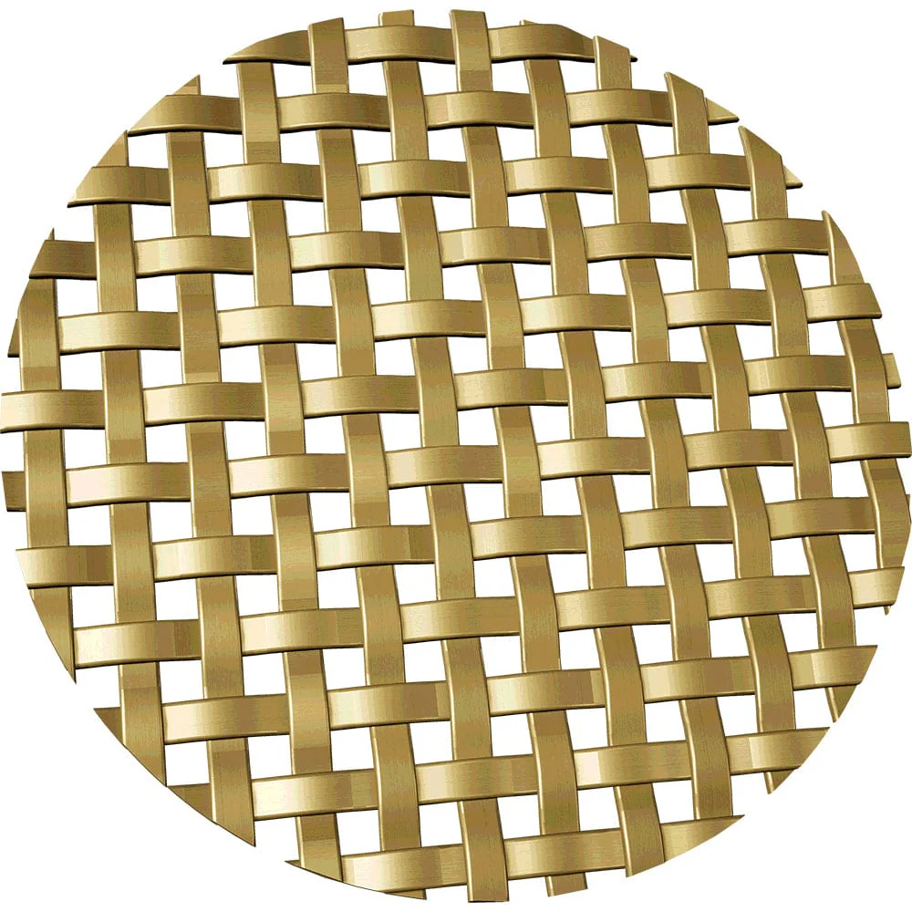 .1875" Flat Square Decorative Grille - Satin Brass, 36" W x 24" L Sheet