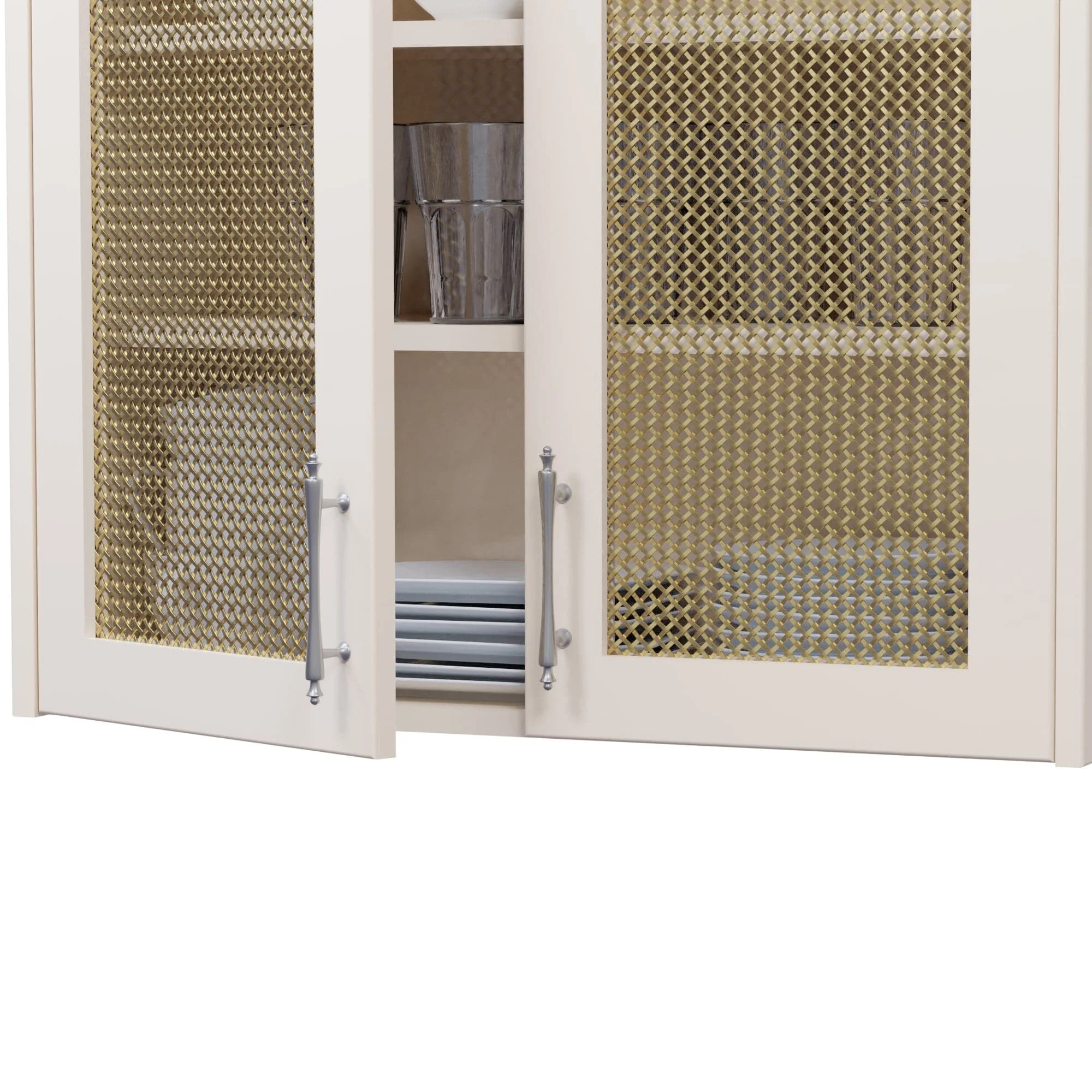 .375'' Single Flat Diamond Decorative Grille - Satin Brass, 36''W x 24''L Sheet - Image 2
