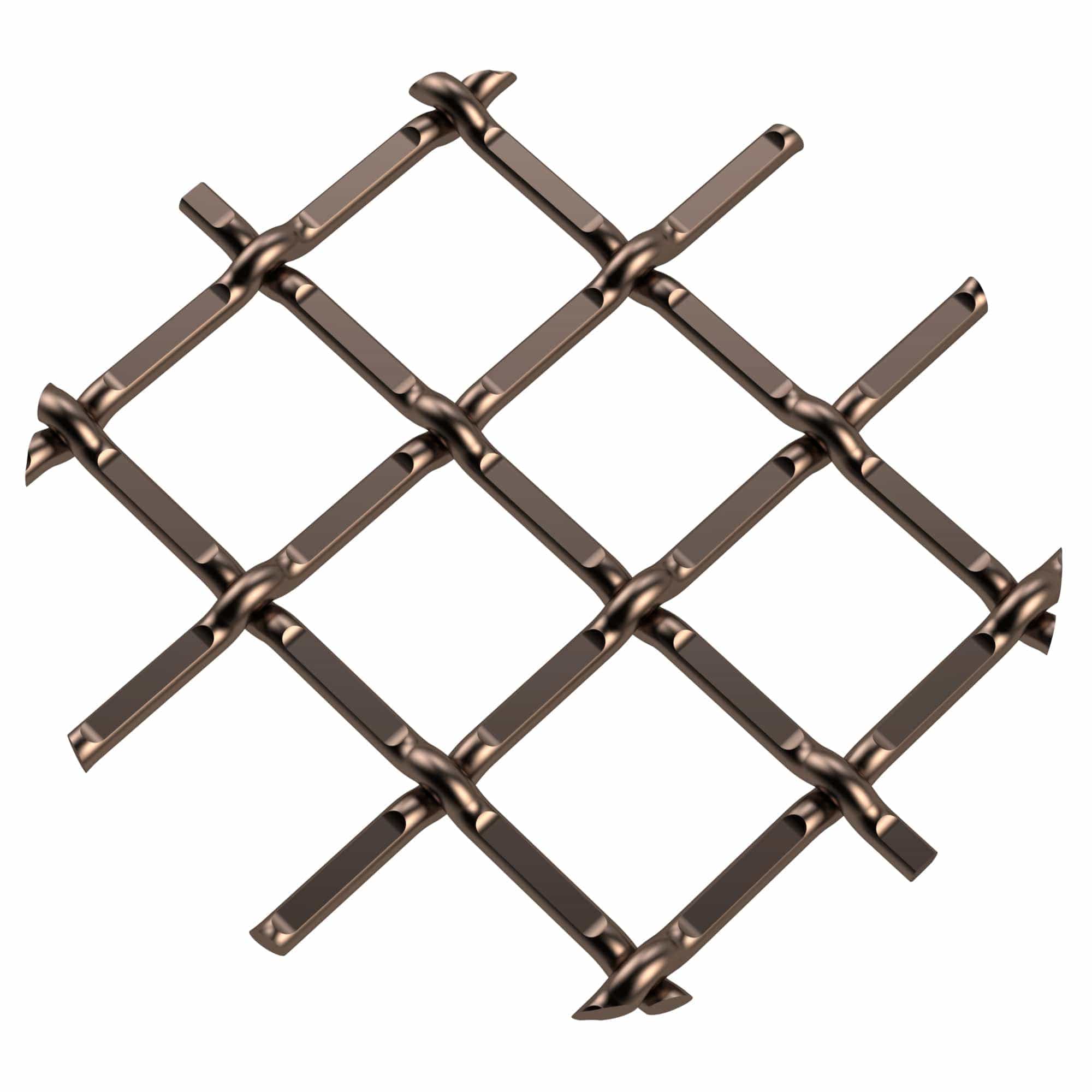 .5" Round Single Diamond Decorative Grille - Antique Brass, 18" W x 48" L Sheet