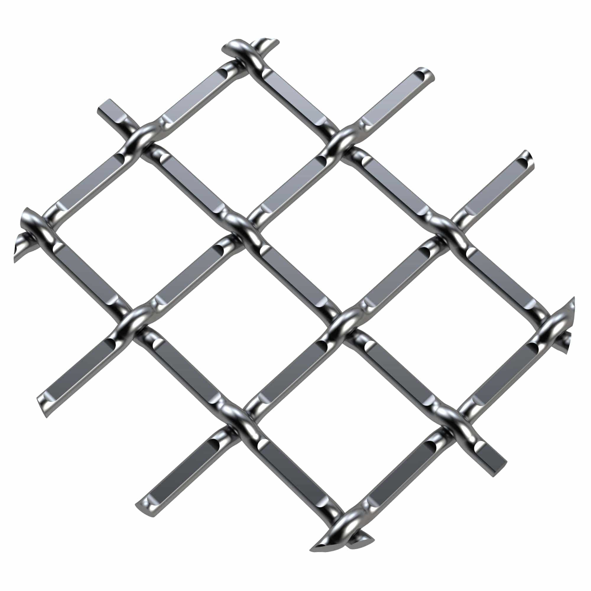 .5" Round Single Diamond Decorative Grille - Satin Nickel, 36" W x 24" L Sheet