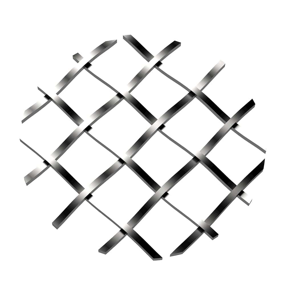 .5" Straight Flat Diamond Decorative Grille - Satin Nickel, 18" W x 48" L Sheet