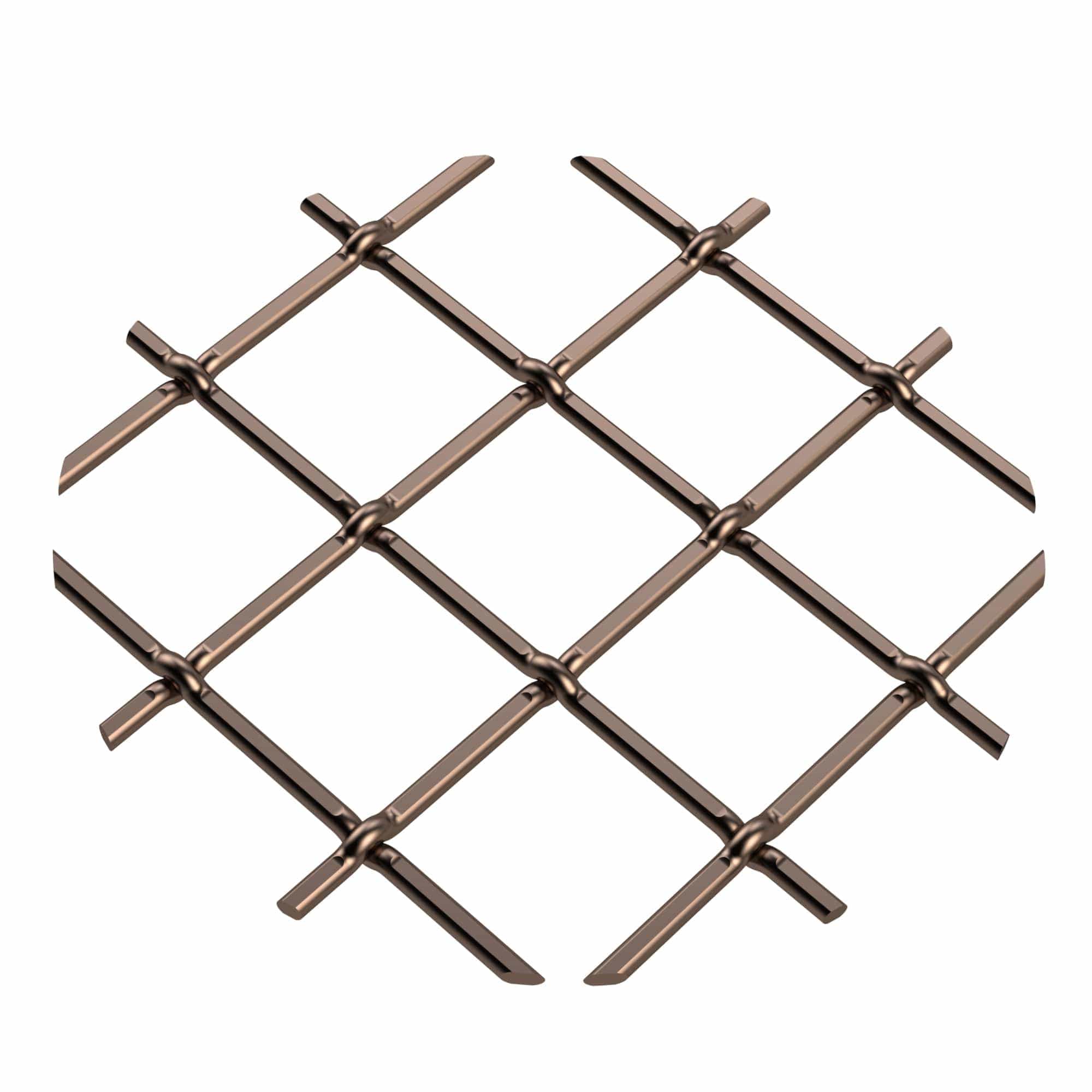 .75" Multi-Crimp Single Diamond Decorative Grille - Antique Brass, 36" W x 24" L Sheet