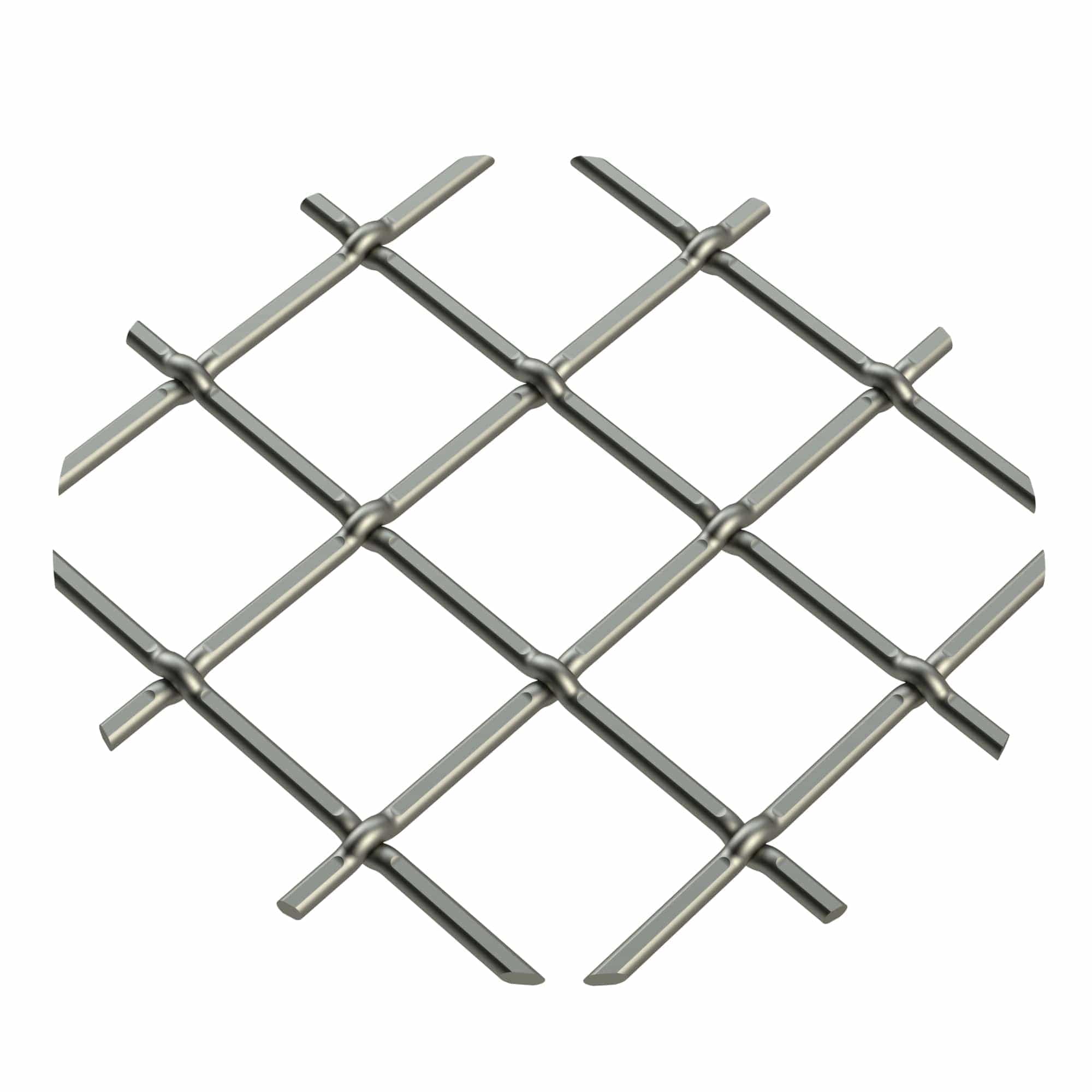 .75" Multi-Crimp Single Diamond Decorative Grille - Antique Pewter, 36" W x 48" L Sheet