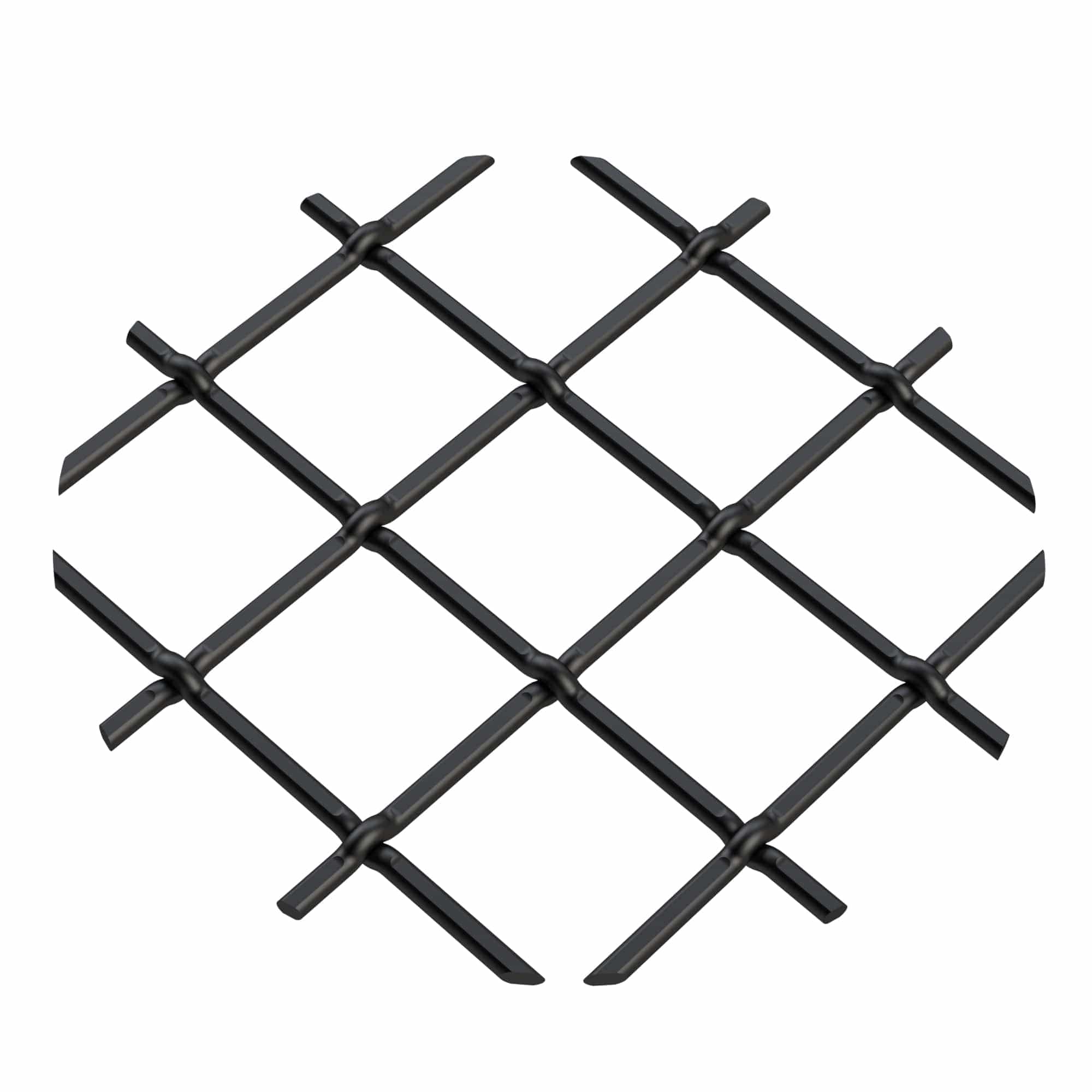 .75" Multi-Crimp Single Diamond Decorative Grille - Flat Black, 18" W x 48" L Sheet